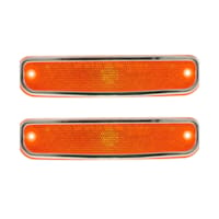 1975-1978 Gmc K15 Suburban TYC Side Marker Light Driver and Passenger Side With Chrome Trim, Plas...