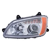 2008-2017 Kenworth T660 EAGLE Headlight Driver Side | Chrome Housing & Clear Projector | Amber Re...