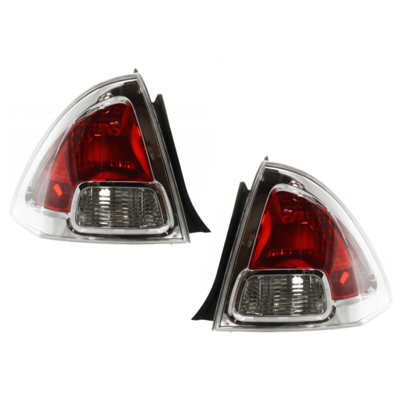2006-2009 Ford Fusion DEPO Tail Light Driver and Passenger Side | Pair | Clear and Red Lens | Rep...